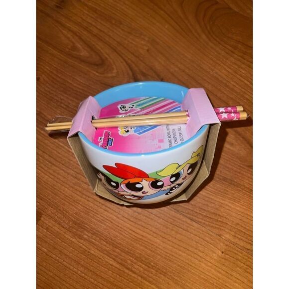 power puff girls ramen bowl with chopsticks - Picture 6 of 7